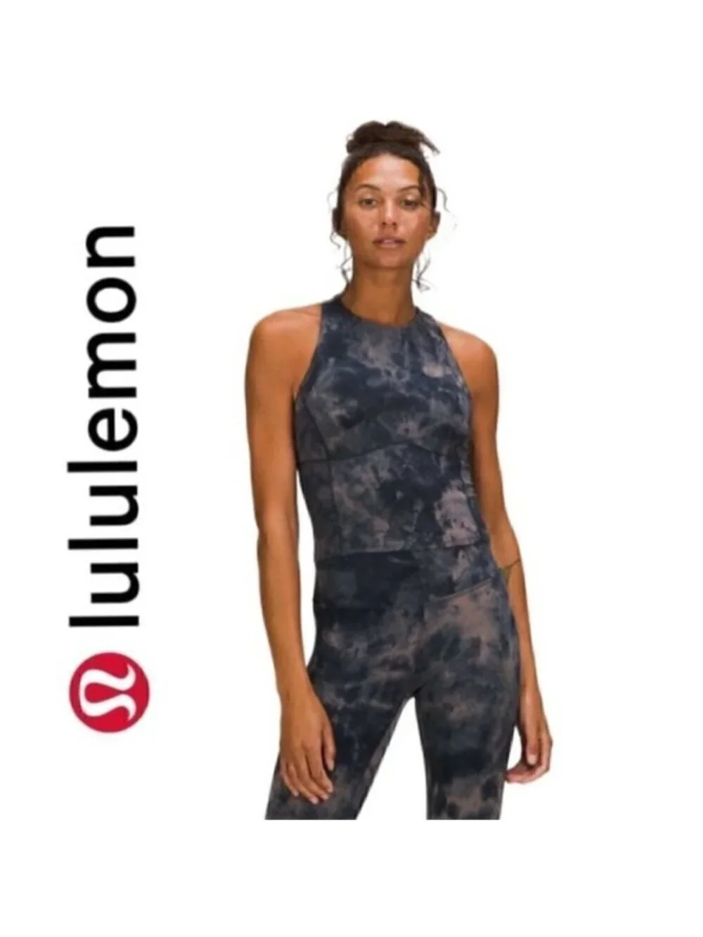 Lululemon Diamond Dye Lunar Rock Tank + Align Crop 23